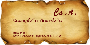 Csungán András névjegykártya
